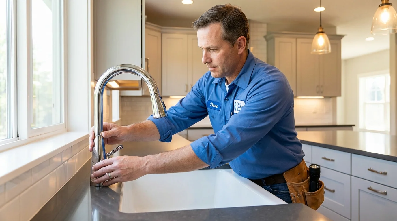 Kitchen faucet installation by Johns Plumbing LLC in Lambertville